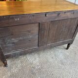 18th-century antique chest of drawers from the Louis XVI period in blonde walnut.