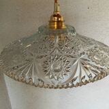Suspension vintage en verre ciselé