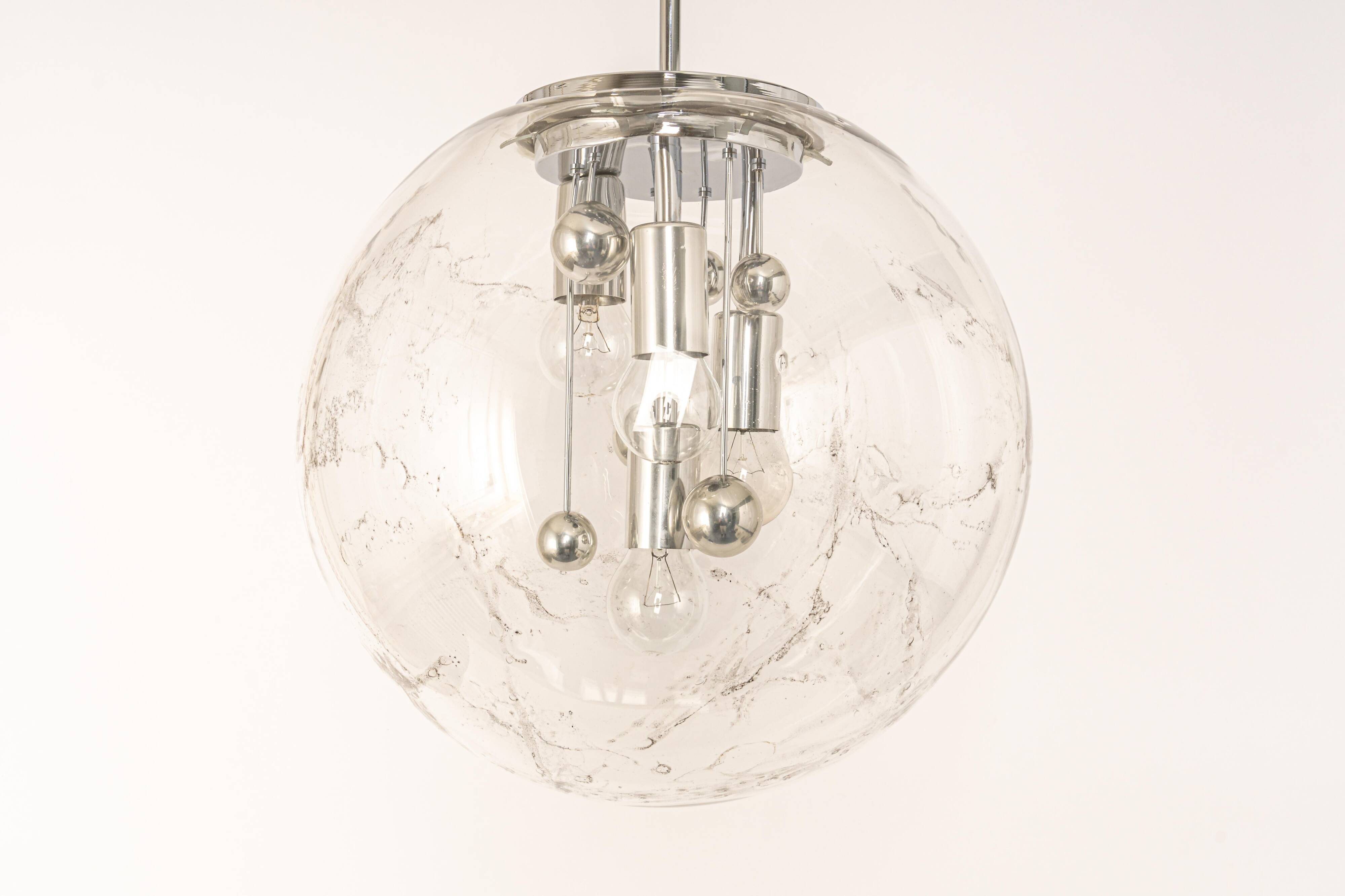 Large Sputnik ball pendant by Doria, Germany, 1970s.