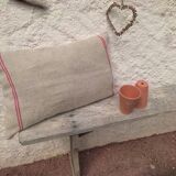 Vintage cushion made from old tea towels