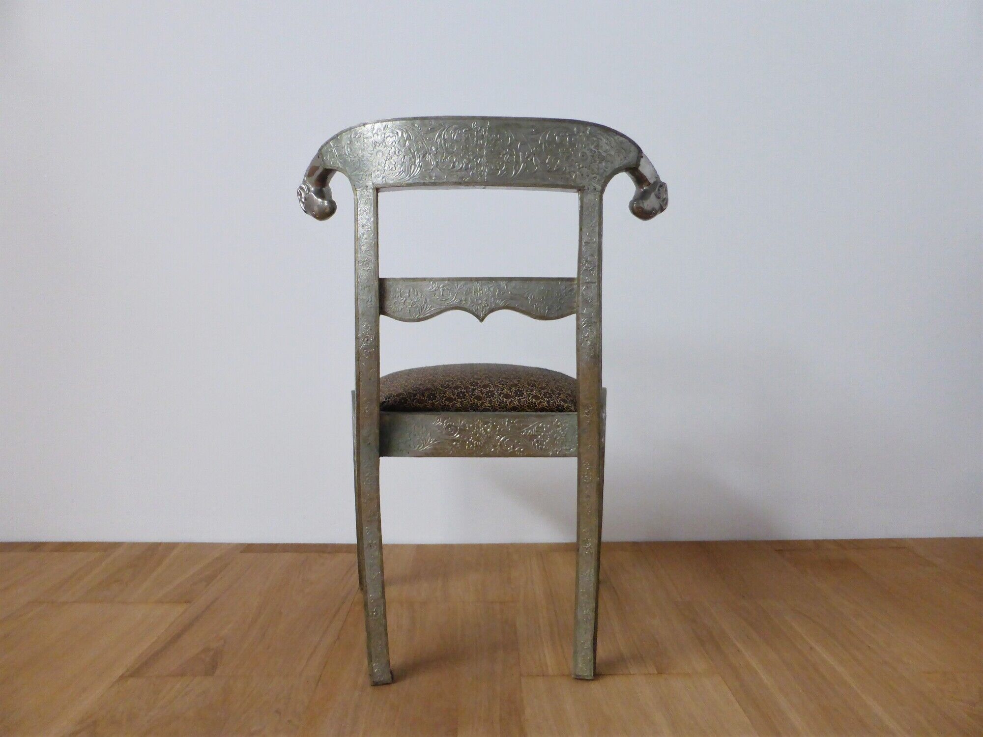 Vintage silver metal chair