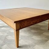 Large Square Solid Oak Coffee Table