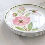 Set of 4 Moulin des Loups dinner plates, 1980, vintage French