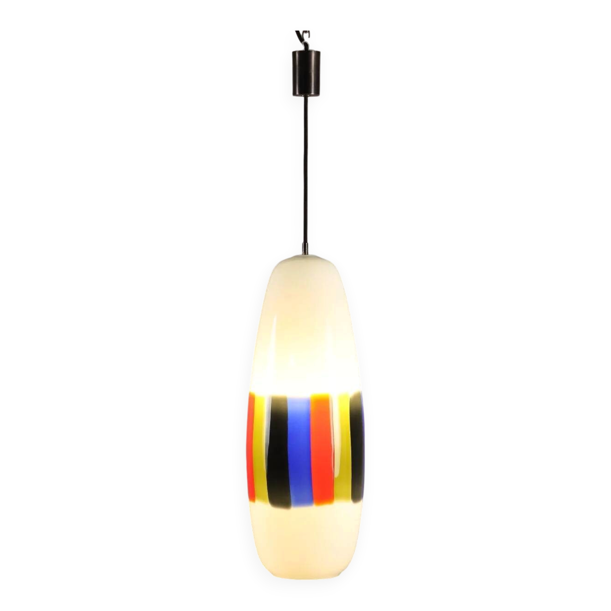 1960s vintage suspension attributed to Massimo Vignelli in glass.