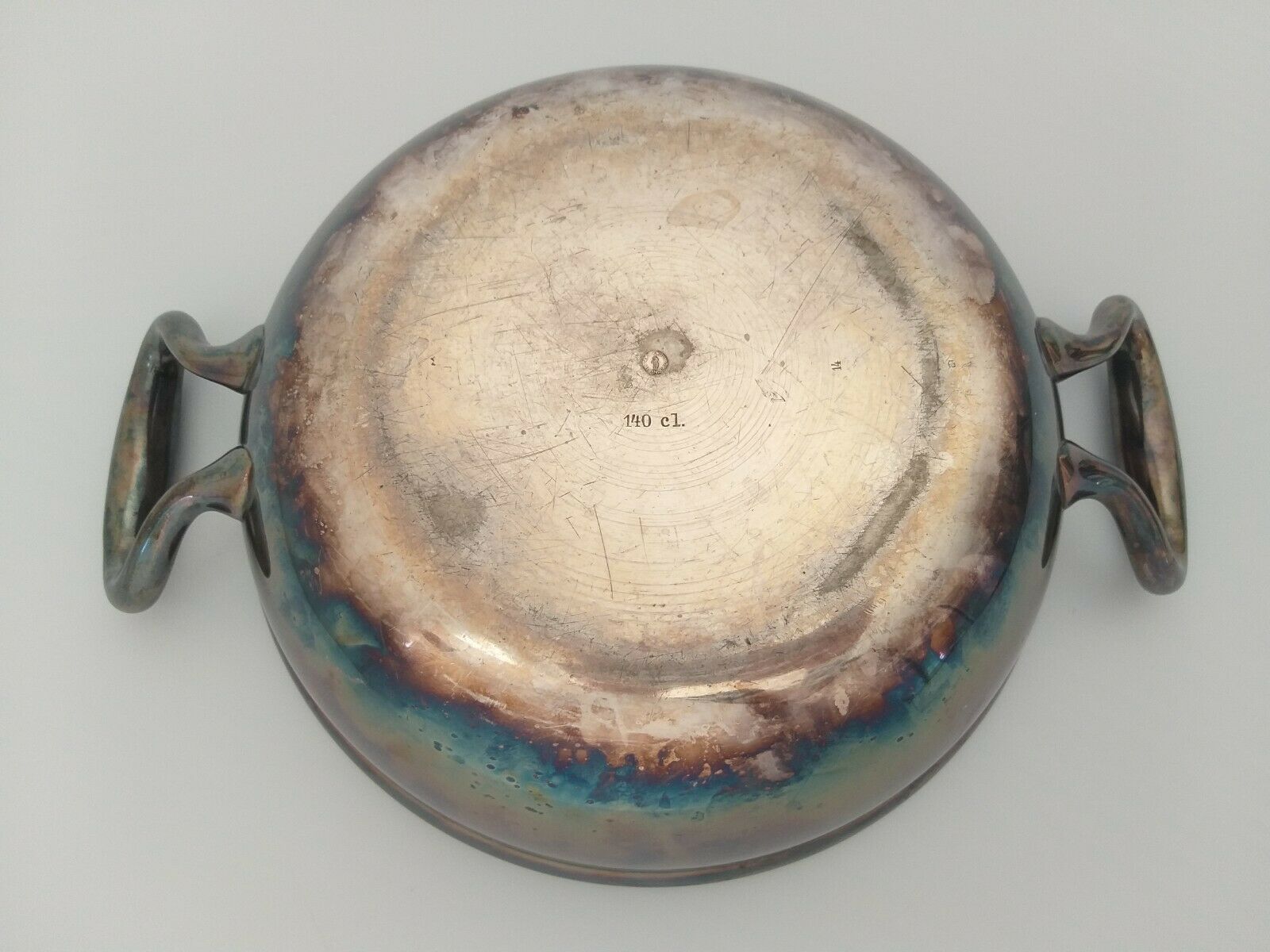 Silver metal soupiere 1900 art Krupp Berndorf 140 cl