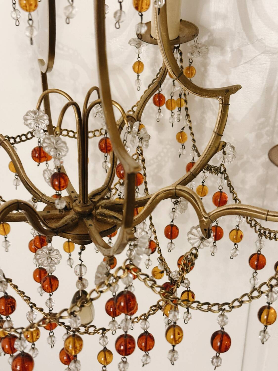 Glass bead chandelier