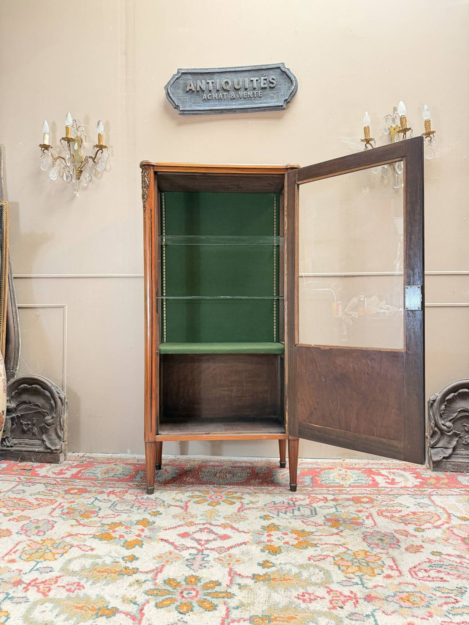 ROSEWOOD DISPLAY CABINET IN LOUIS XVI STYLE, 19TH CENTURY
