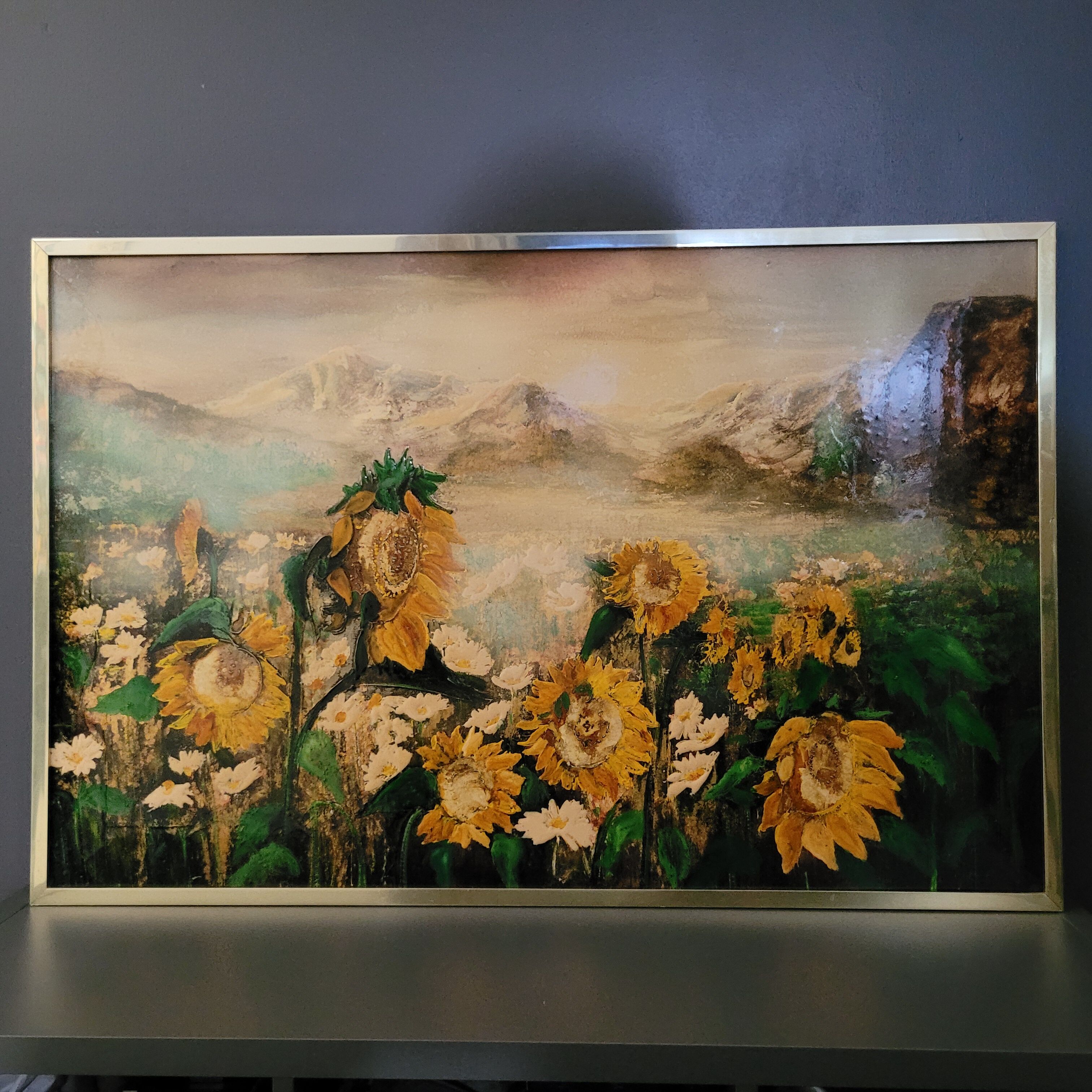 Oil painting on metal panel