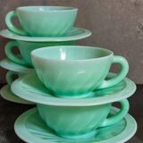 Six opaline cups