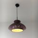 Doria Leuchten Germany Mid Century hanging lamp purple glass space age, 197