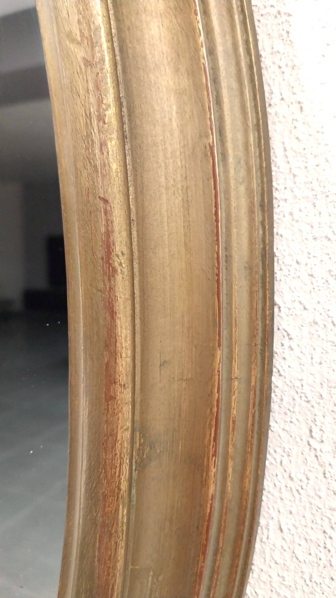 Vintage Oval Gold Mirror 80 cm – Elegant Wide Frame