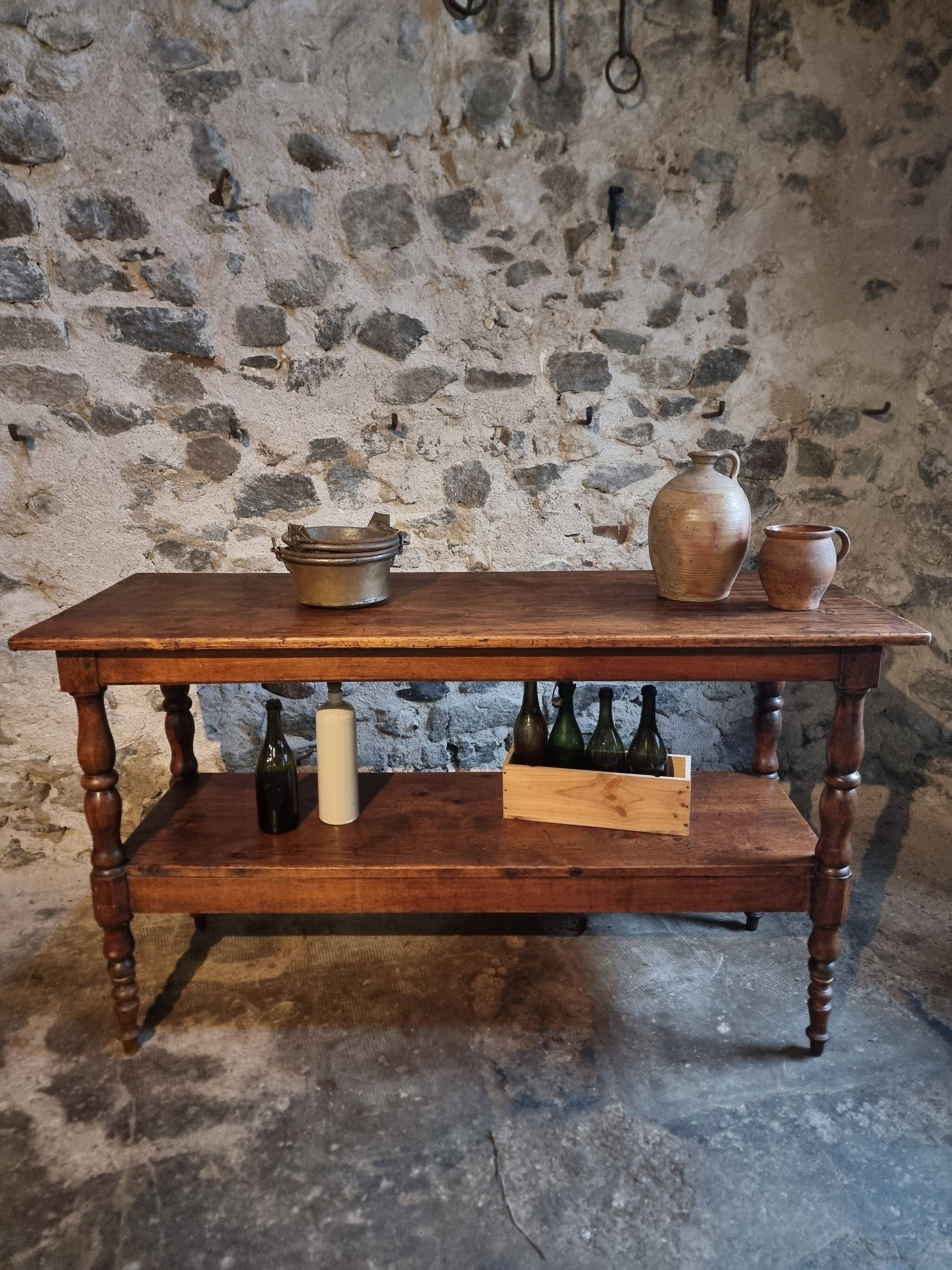Console / service table or kitchen island French antique, 1880–1920