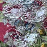 12 transparent glass dessert plates