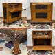 Chinese bar in richly carved teak, work from the 1980s.
