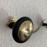 Vintage 1960s gold coat rack with 3 hooks - 45 x 7 cm