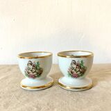 2 porcelain shells birds