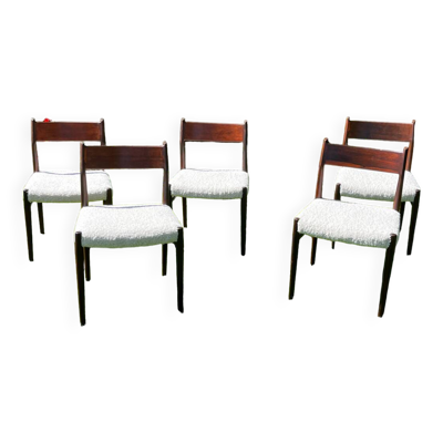 5 chaises Danoises d’Arne Vodder modèle 418 teck