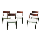 5 chaises Danoises d’Arne Vodder modèle 418 teck