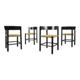 Fritz Hansen / chaises à manger scandinaves en papercord (4) / mogens lassen / danemark années 1960