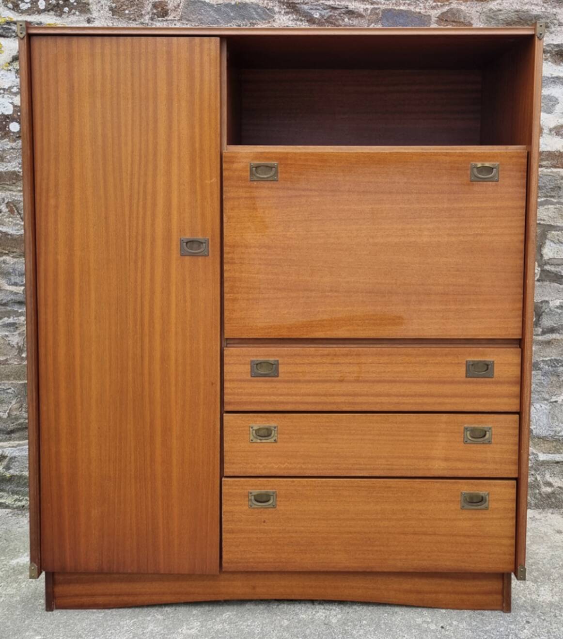 Secretary wardrobe Maison Gautier teak – multifunctional vintage furniture from the 60s