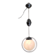 Suspension Art-déco en métal chromé et globe opaline - mid. XXeme