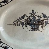 Large oval dish called “black bottom” Rouen XVIII / XIXth