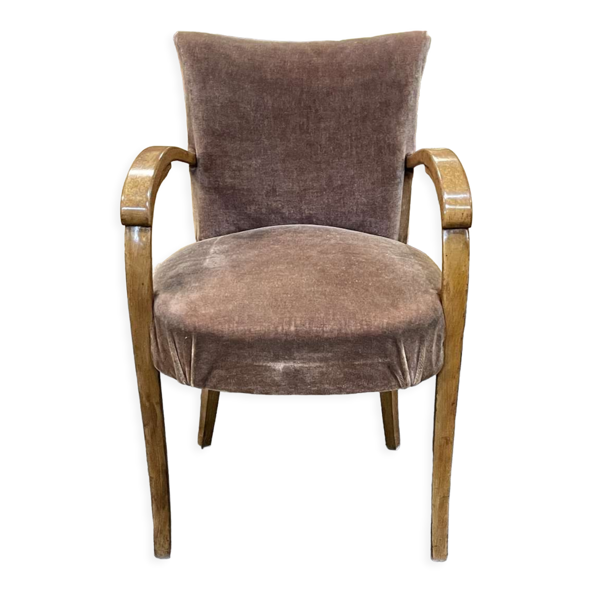 Art Deco bridge armchair in beech