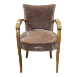 Art Deco bridge armchair in beech