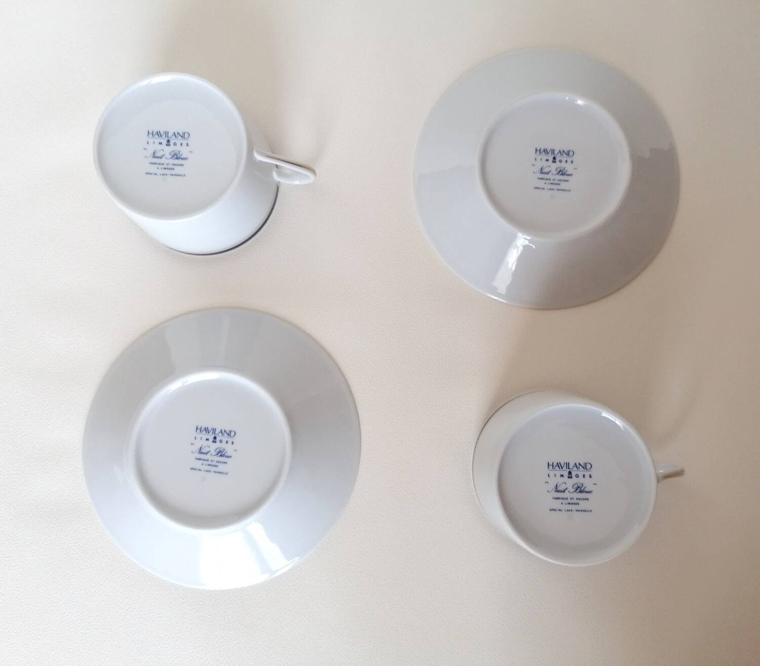 Duo of Limoges Haviland cups from the Nuit bleue collection