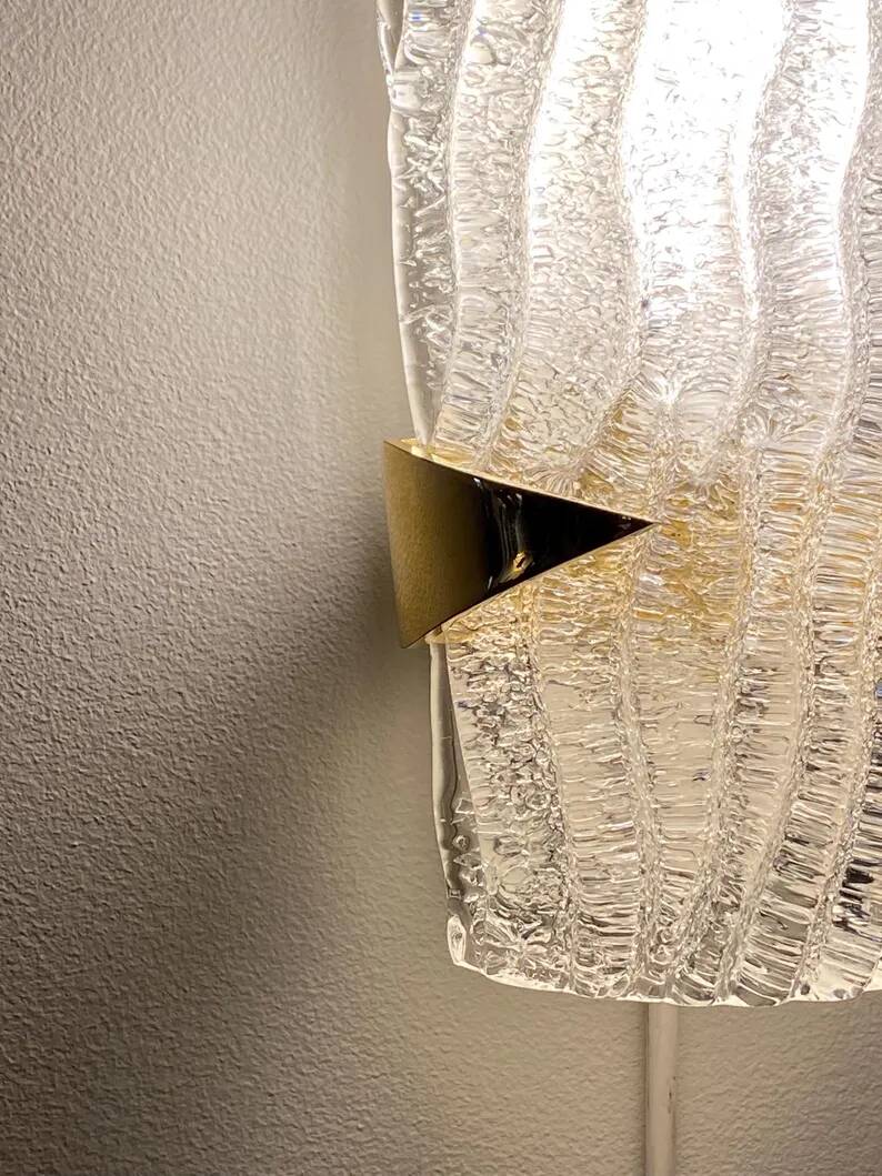 1/3 arlus wall light in murano glass, france 1960s