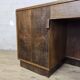 Antique Wood Art Deco Desk with Bookshelf and Archive Drawers