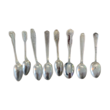 8 tablespoons in silver metal including a monogram christofle art deco