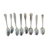 8 tablespoons in silver metal including a monogram christofle art deco