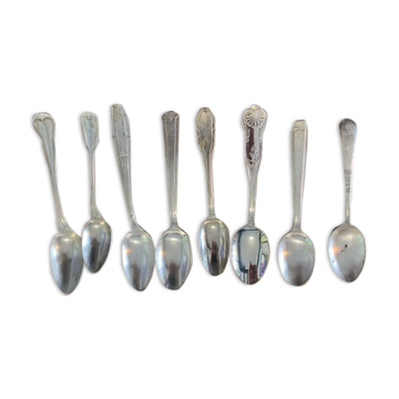 8 tablespoons in silver metal including a monogram christofle art deco