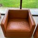 Gold leather salon by Charles Pfister for Knoll 1970