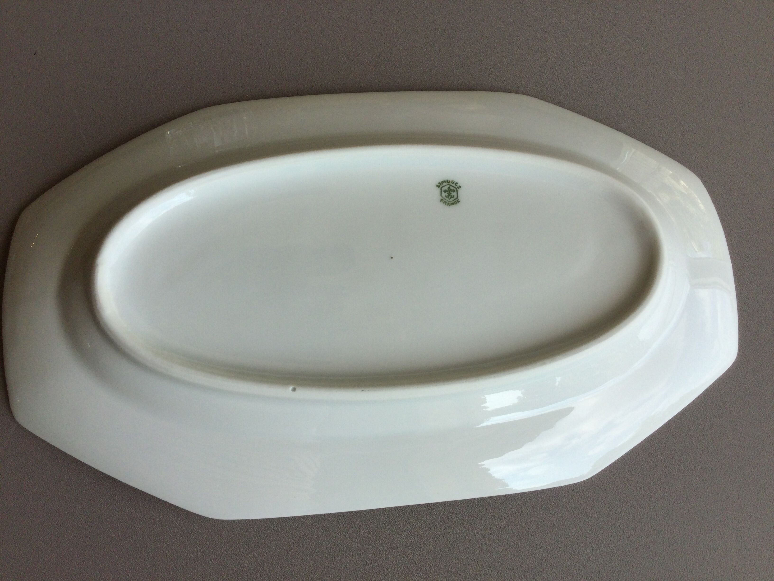 ravier in white porcelain of Limoges - octagonal shape