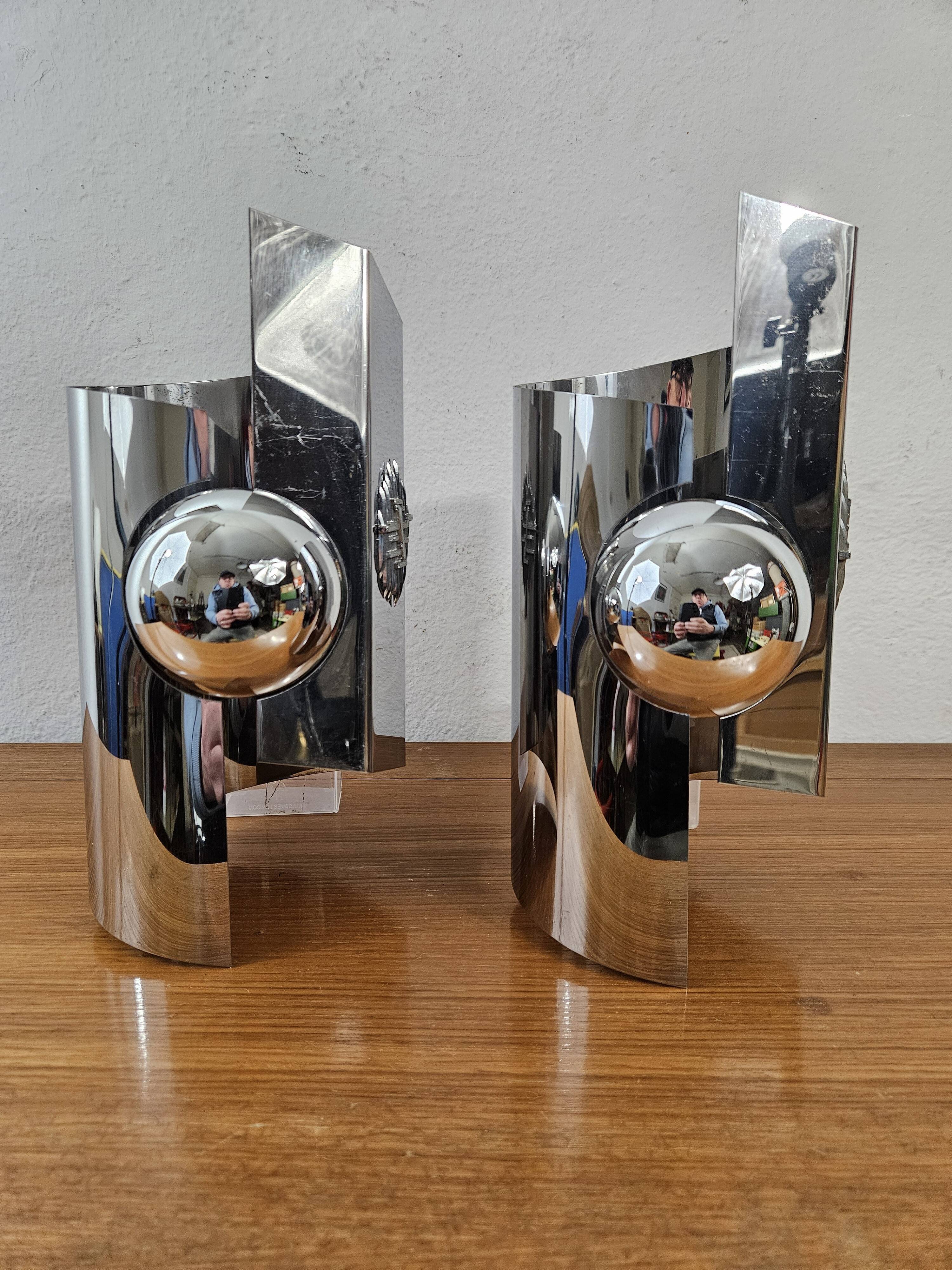 Vintage chrome wall lights - 70'S design