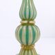 Murano turquoise lamp and pink silk lampshade 1940