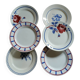 6 mismatched antique dinner plates