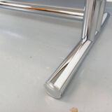 Vintage walnut and chrome metal desk from the 1970s.