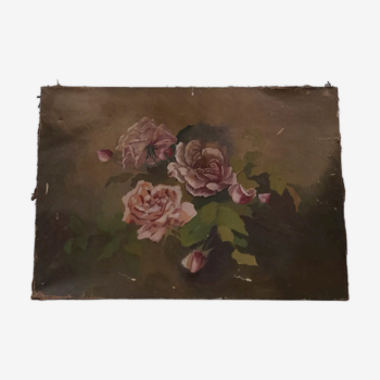 Huile sur toile roses