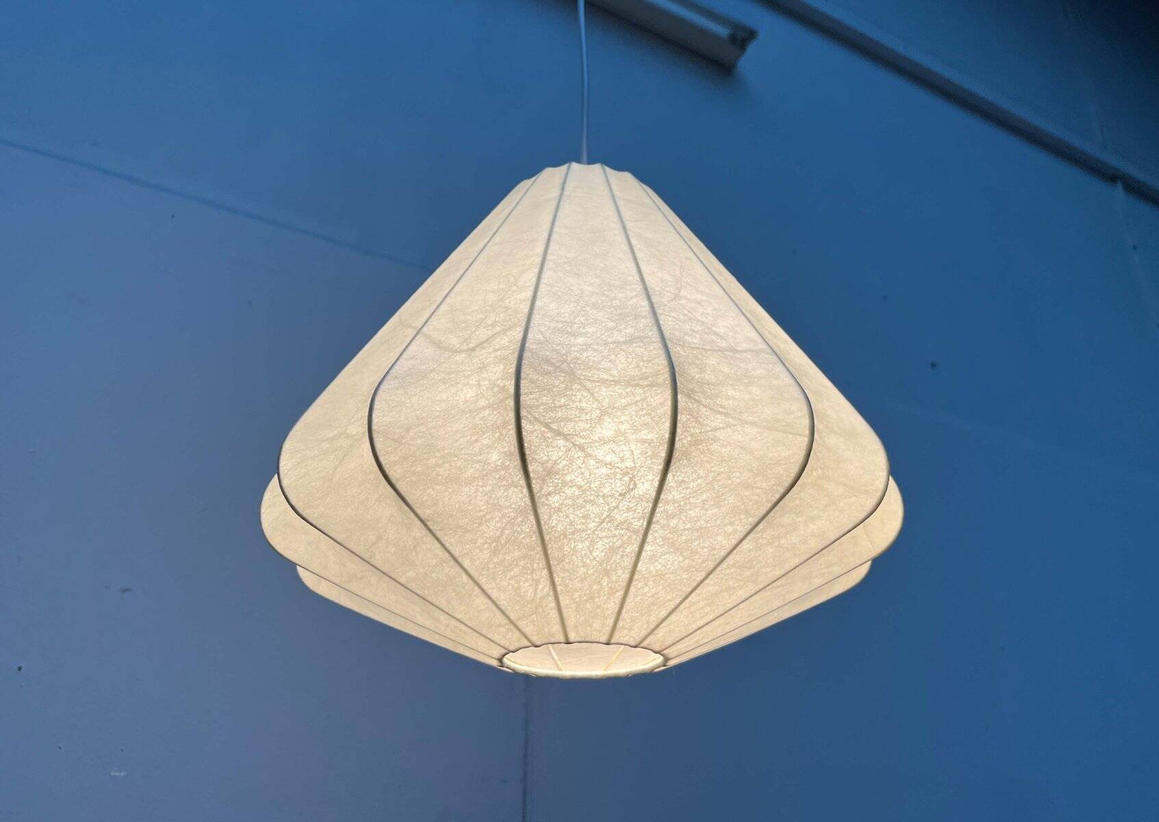 Modern mid-century Cocoon pendant lamp by Friedel Wauer for Goldkant Leuchten, Germany, 1960s.