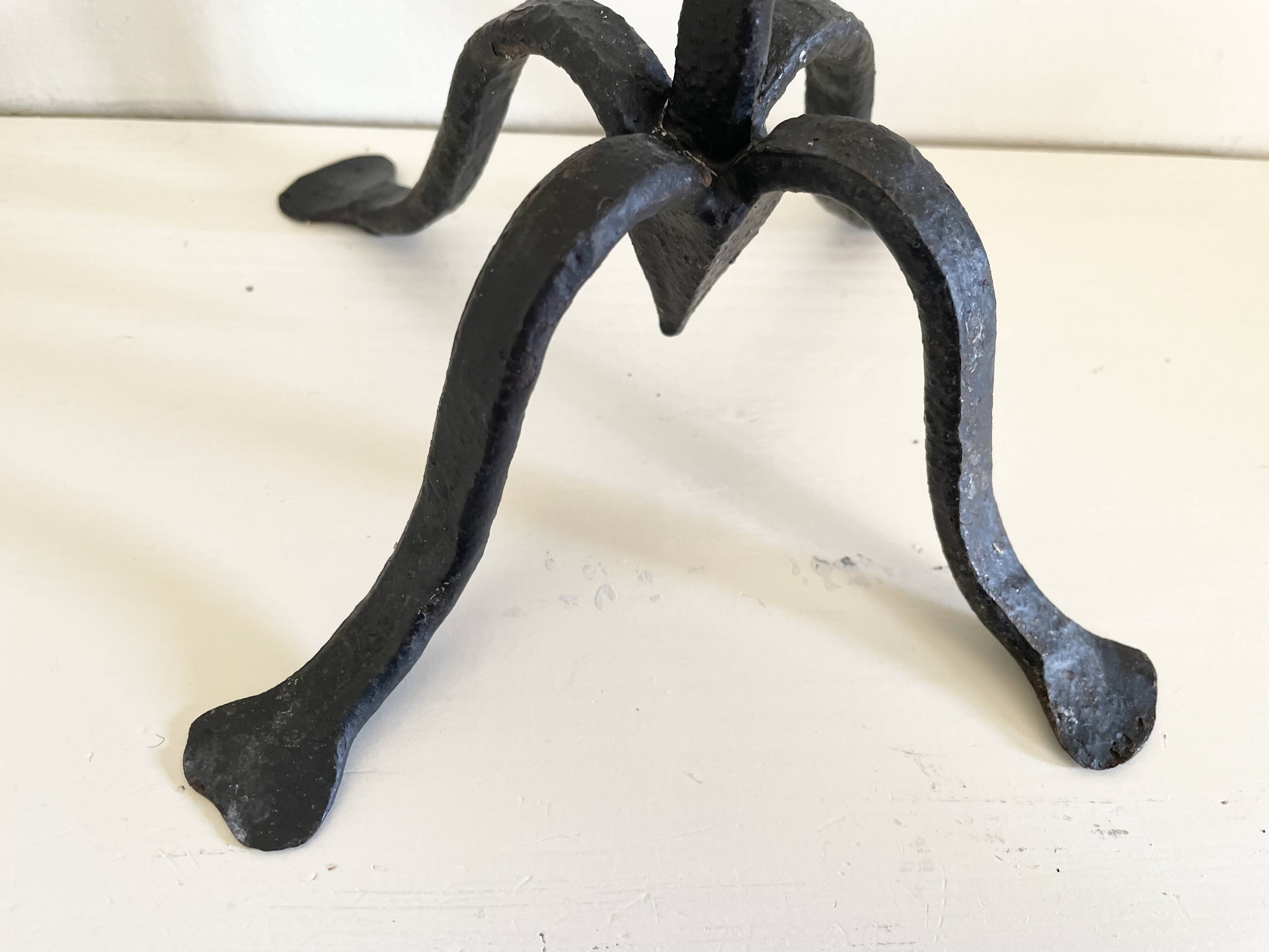 Wrought iron candlesticks