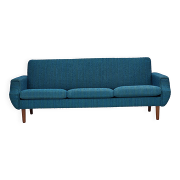 1970s, Danish 3-seater sofa, furniture wool, teak wood.