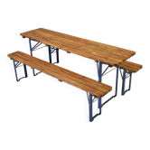 German Folding Garden or Picnic Vintage Table and Benches 70s