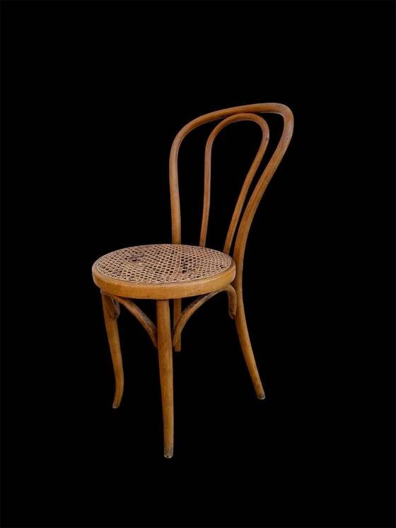 Bistro chair Horgen Glaris in curved wood and caning, Switzerland, circa 1900.