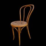 Bistro chair Horgen Glaris in curved wood and caning, Switzerland, circa 1900.