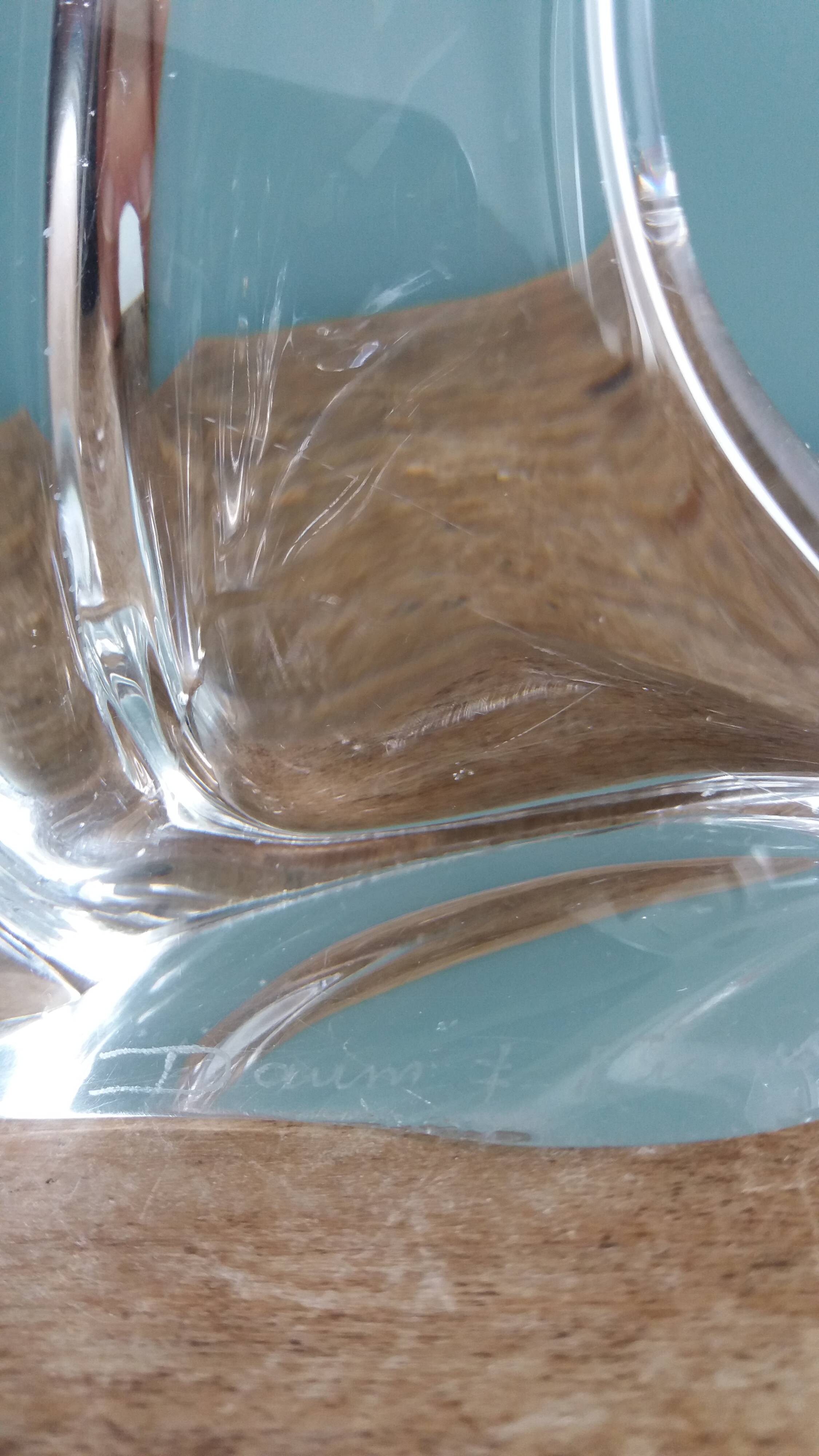 Lampe en cristal Daum France pied forme libre
