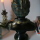 Buste en plâtre garçon patine bronze XXème