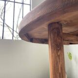 Round folding pine table mountain furniture